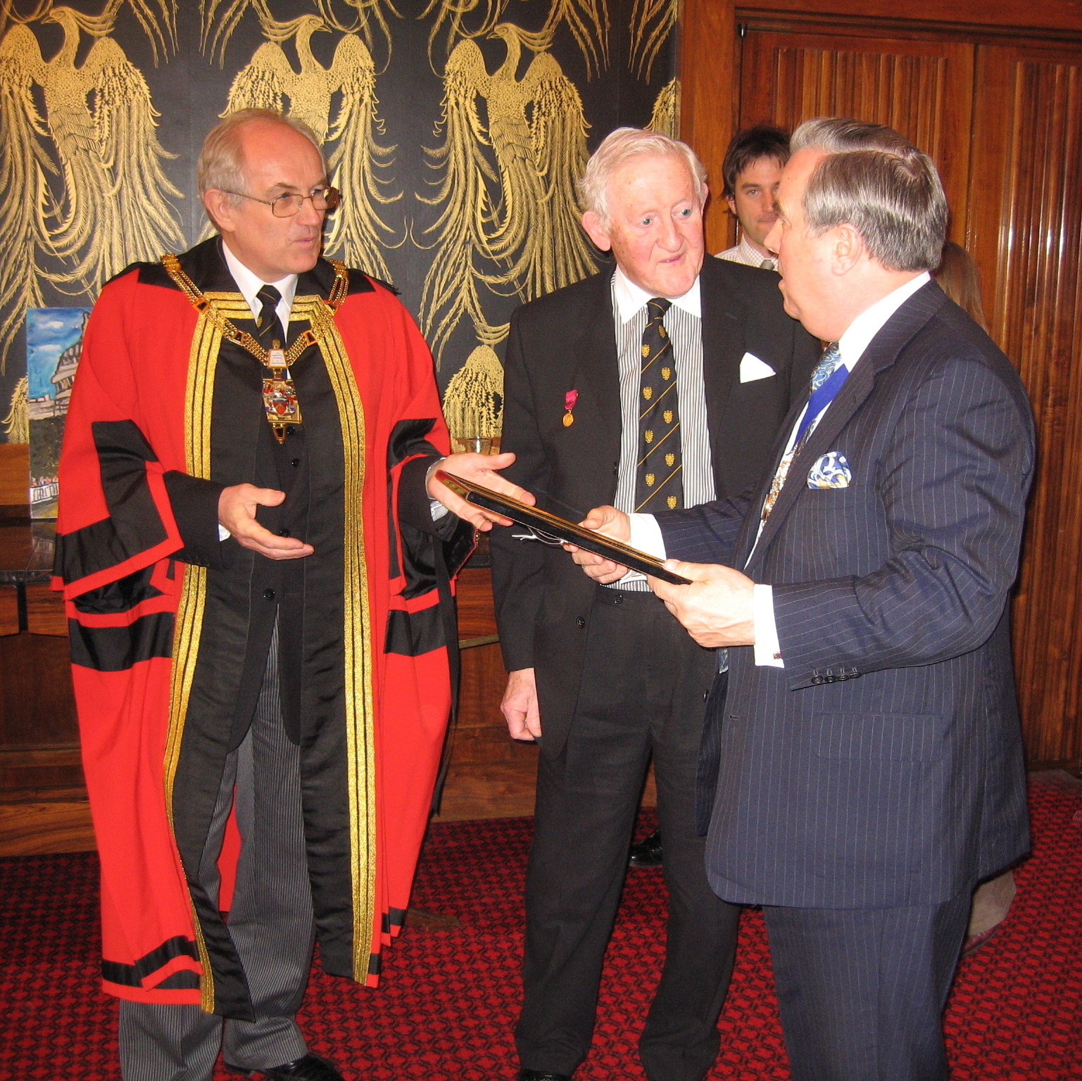 Bob Craig & Henry Stephenson with Sir David Brewer